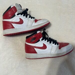 Nike Red and Black Jordan 1s